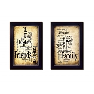 Set Of Two Friends And Family Black Framed Print Wall Art