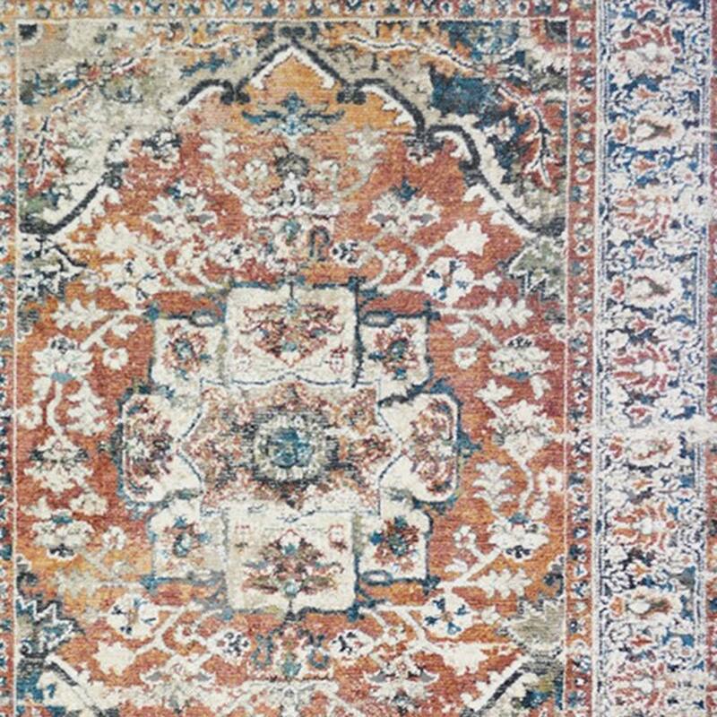 Cero Distressed Stain Resistant with Fringe Area Rug By HomeRoots