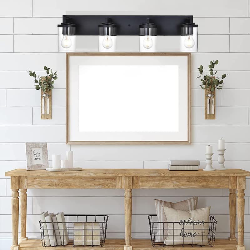 Farmhouse Vanity Lights with Clear Glass Shade