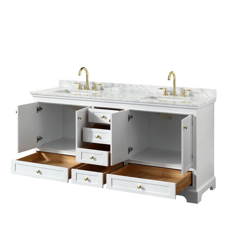 Wyndham Collection Deborah 72" Free Standing Double Vanity Set with
