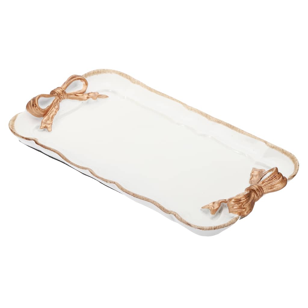 Vintage Decorative Tray Towel Tray, Bow-Knot Rectangle Resin Plate