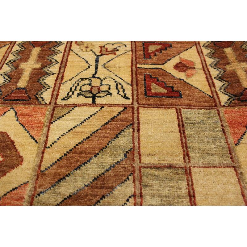 Rustica Mosaic Gabbeh Hand-Knotted Wool Area Rug
