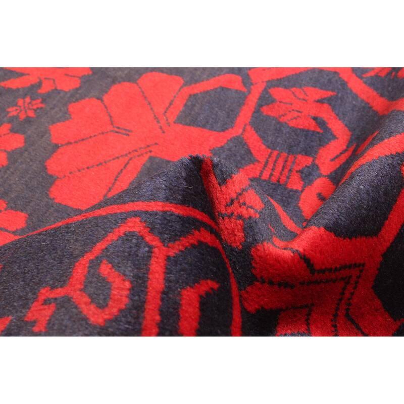 ECARPETGALLERY Hand-knotted Teimani Dark Navy Wool Rug - 2'8 x 4'6