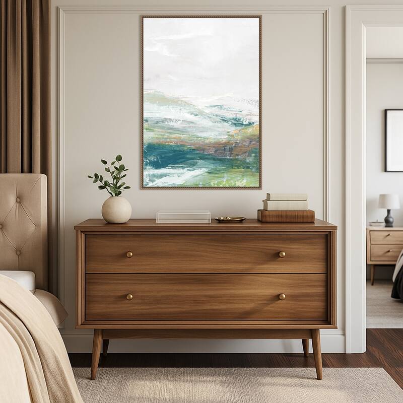 Verdant Vista No. 1 by Hannah Dawson Framed Canvas Wall Art Print