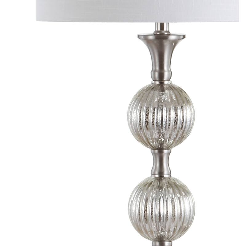 February 60.5" Glass/Metal LED Floor Lamp, Mercury Silver by JONATHAN Y - 60.5" H x 16" W x 16" D