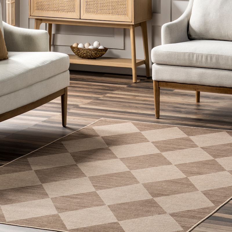 Nuloom Abi SuperiorWash Checkered Easy-Jute Machine Washable Area Rug
