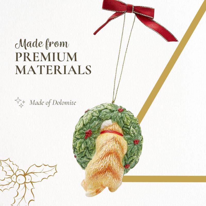 Spode Kitten In Wreath Ornament