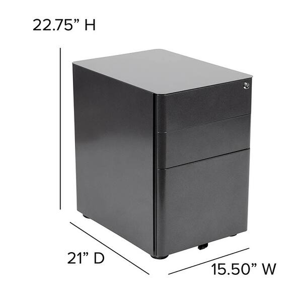 Shop Flash Furniture 3 Drawer Mobile Locking Filing Cabinet With