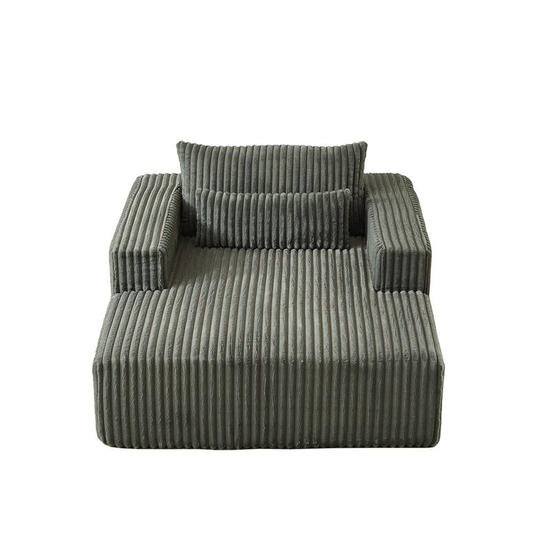 Plush Corduroy Fabric Modular Cloud Sofa with Backrest Pillow for Livingroom 75-Inch Fluffy Sleeper Sofa Bed