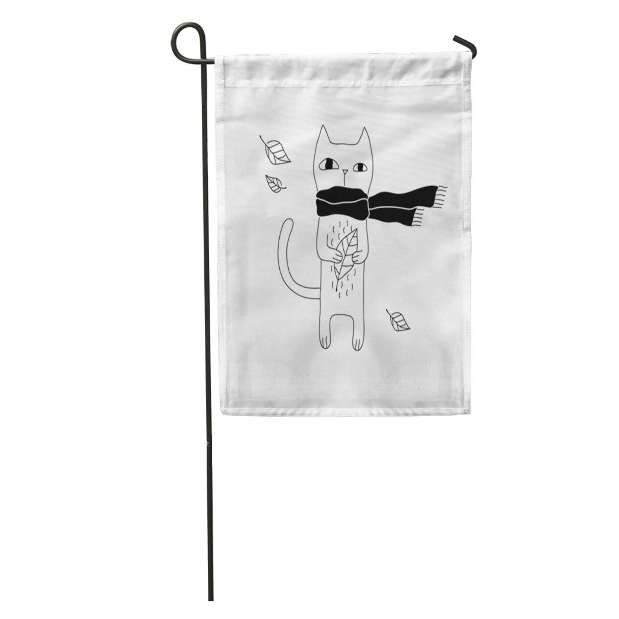 Shop Cartoon Cat Drawing Hipster In Scarf Cute Black And White Garden Flag Decorative Flag House Banner 28x40 Inch Overstock 31374727,Minimalism Abstract Face Line Art