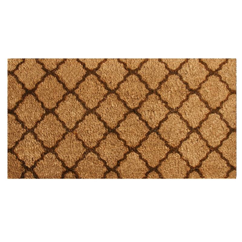 Rubber-Cal "The Moroccan" Coir Mats - 18" x 30" - Brown or Green - Beige/Brown