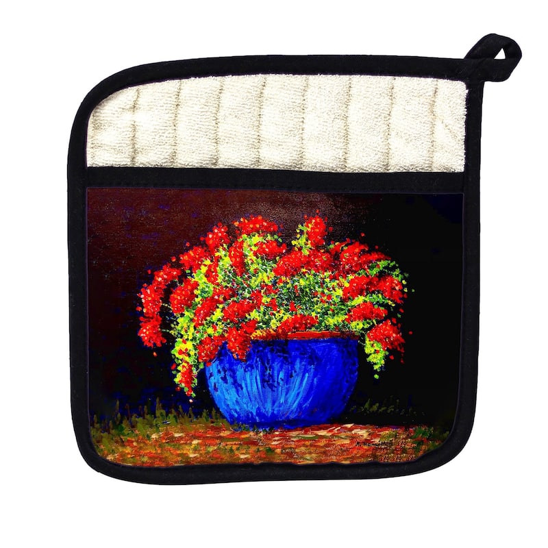 Potted Geraniums Pot Holder - 9x9