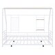 preview thumbnail 75 of 78, Metal House Bed with Trundle, Twin/Full Size Daybed Playhouse Bed with Bulit-in Storage Shelves and Metal Grid for Kids Teens