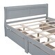 preview thumbnail 12 of 11, Queen Size Bed Frame Solid Pine Wood Construction Storage Bed Curved Legs Design Platform Bed with Headboard & 4 Drawers, Grey