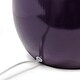 preview thumbnail 4 of 9, Curved Purple Ceramic Table Lamp with Asymmetrical White Shade