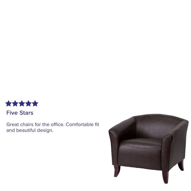 LeatherSoft Chair with Wood Feet - 33.5"W x 31"D x 29"H