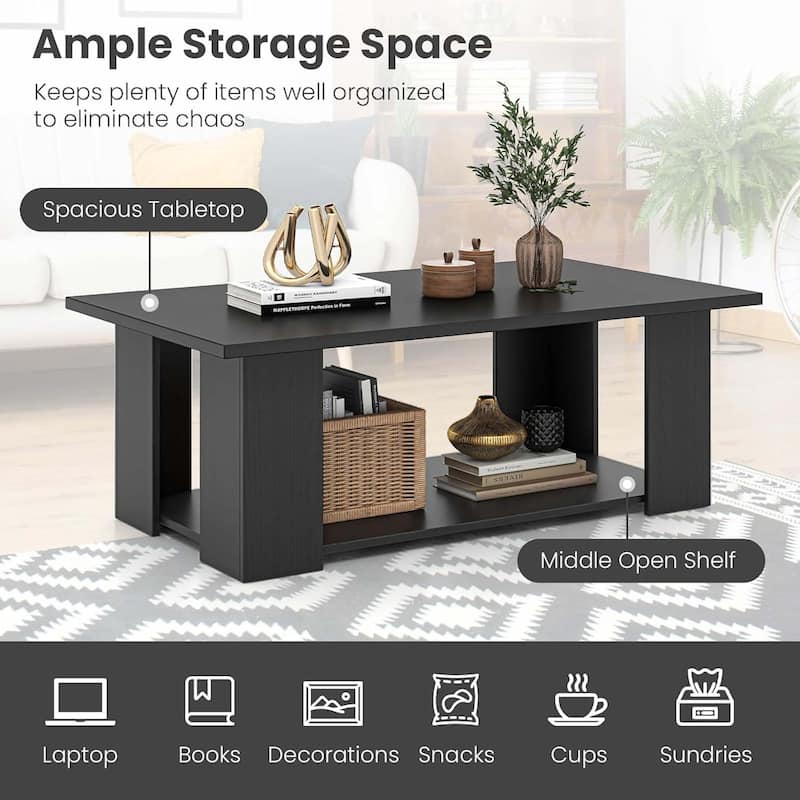 Modern Sofa Side Center Table Accent TV Stand w/Storage