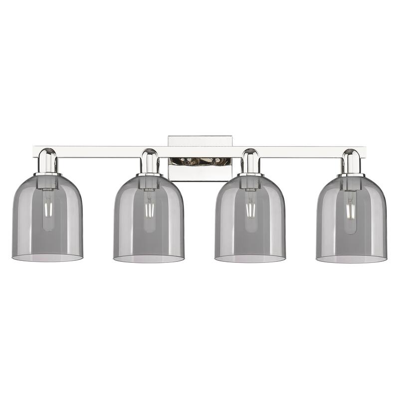 Innovations Lighting Endless Possibilities Arcadia - Bella - 4 Light 33" Bath Vanity Light - Polished Nickel/Light Smoke