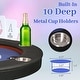 preview thumbnail 5 of 4, 10 Player Folding Poker Table 84" Casino Texas Holdem Blue Felt Surface Game Table with Stainless Steel Cup Holder