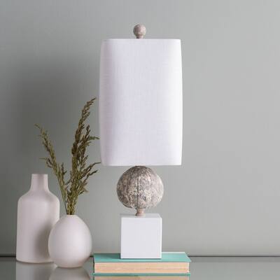 Taj Table Lamp with Beige Base and White Shade