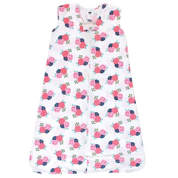 slide 1 of 1, Hudson Baby Infant Girl Cotton Sleeveless Wearable Sleeping Bag, Sack, Blanket, Coral Floral