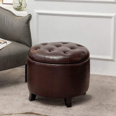Storage Ottoman - Hidden Storage Box with Upholstered Cushion Seat, Stylish and Functional Living Room Decor
