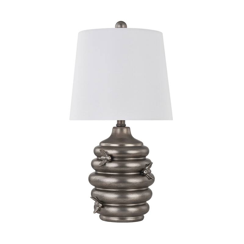 20"H Bronze Resin Honeycomb Table Lamp With Shade - 11" x 11" x 20"