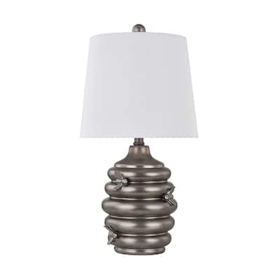 20"H Bronze Resin Honeycomb Table Lamp With Shade - 11" x 11" x 20"