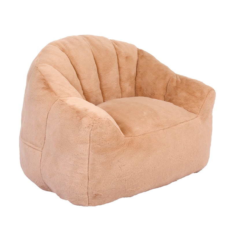 GDFStudio - Faux Fur 41.4" Deep Seat Bean Bag Chair with Armrests