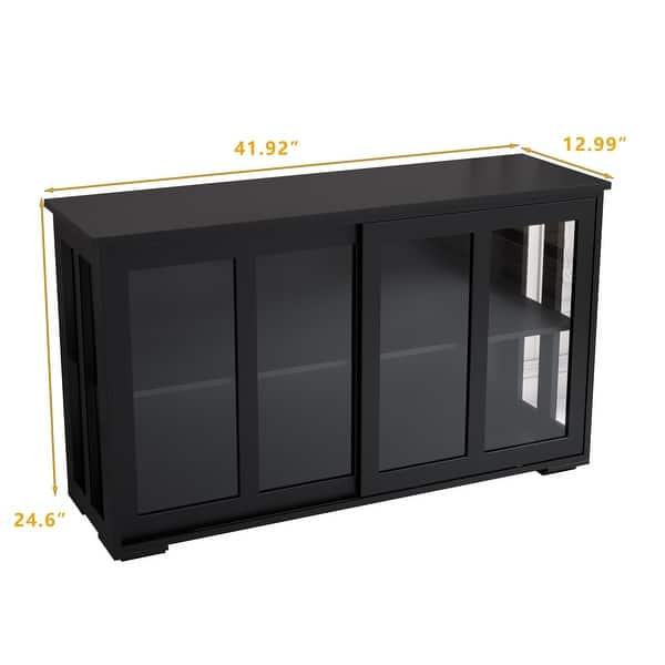 Black Kitchen Storage Cabinet with Glass Door - Bed Bath & Beyond ...