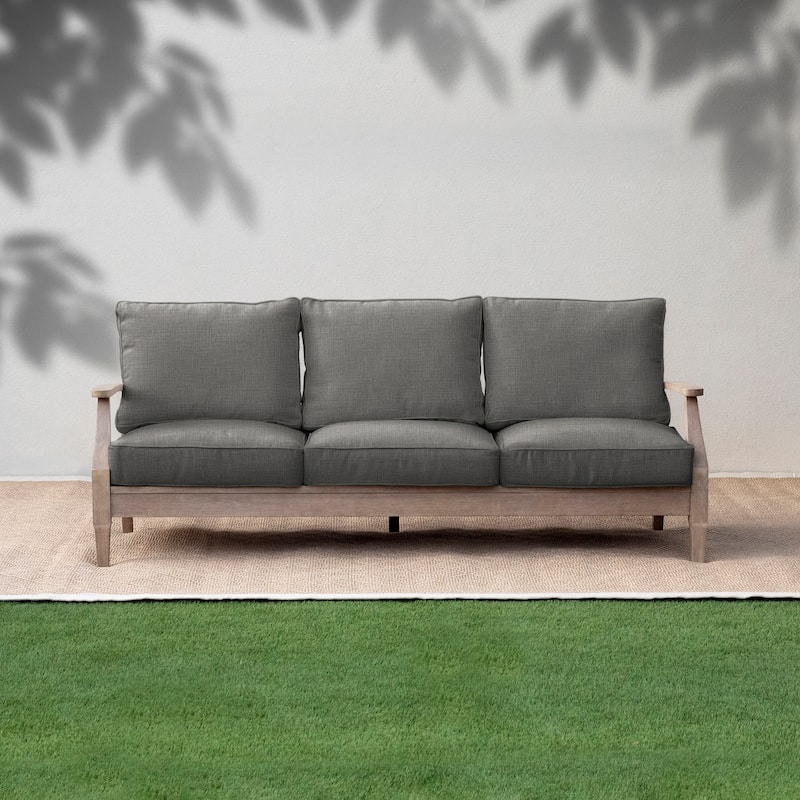 Sorra Home Indoor/Outdoor Deep Seating Sofa Cushion Set - 25 x 25 x 5 Sofa Cushion Set Corded - Graphite