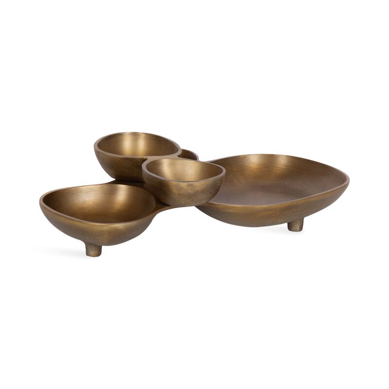 Kate and Laurel Cluso Footed Cluster Tray - 10x14 - Gold