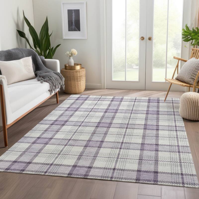 Premium Washable Super Soft Plaid Mayfield Rug
