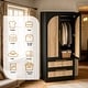 preview thumbnail 8 of 11, Arched Desgin Armoire with 2 Storage Drawers Wardrobe Closet