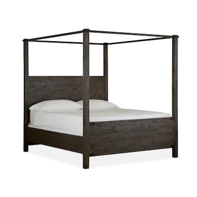 Magnussen Home Abington Weathered Charcoal King Poster Bed