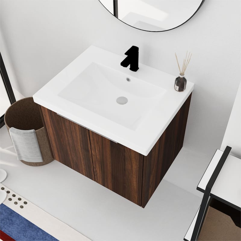 Bathroom Vanity With Sink In 24/30/36 Inch, Floating Bathroom Vanity With Soft Close Door