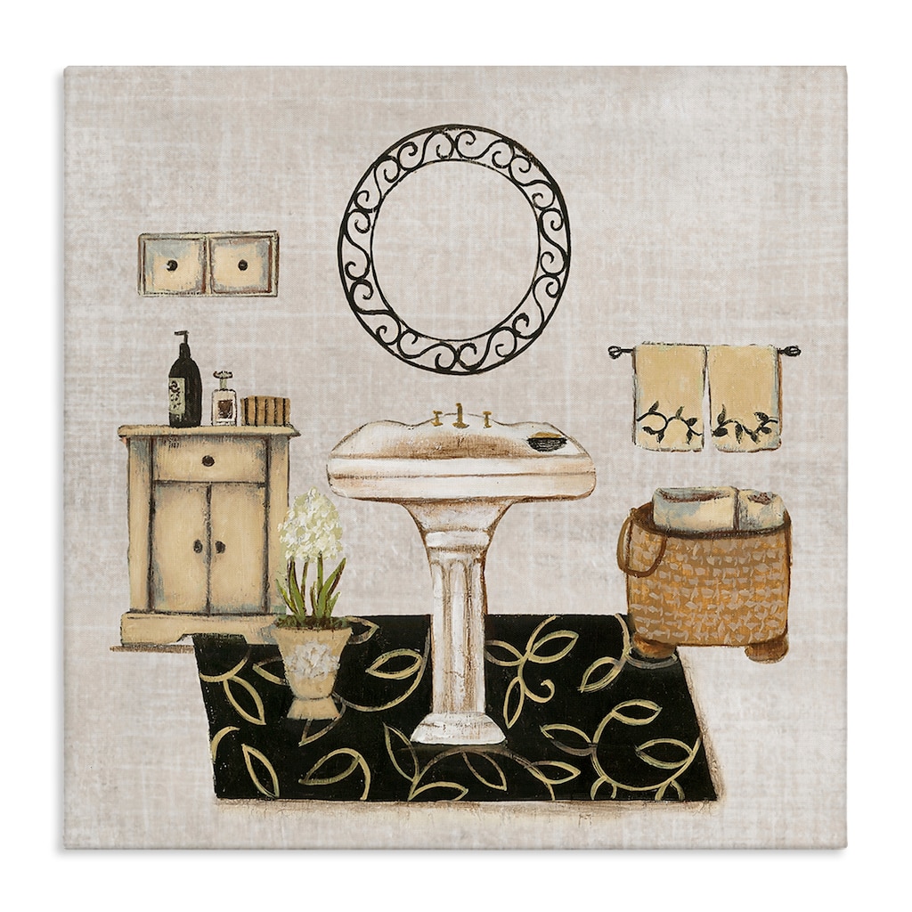 Stupell Vintage Luxurious Bathroom Canvas Wall Art Design By Janet Tava