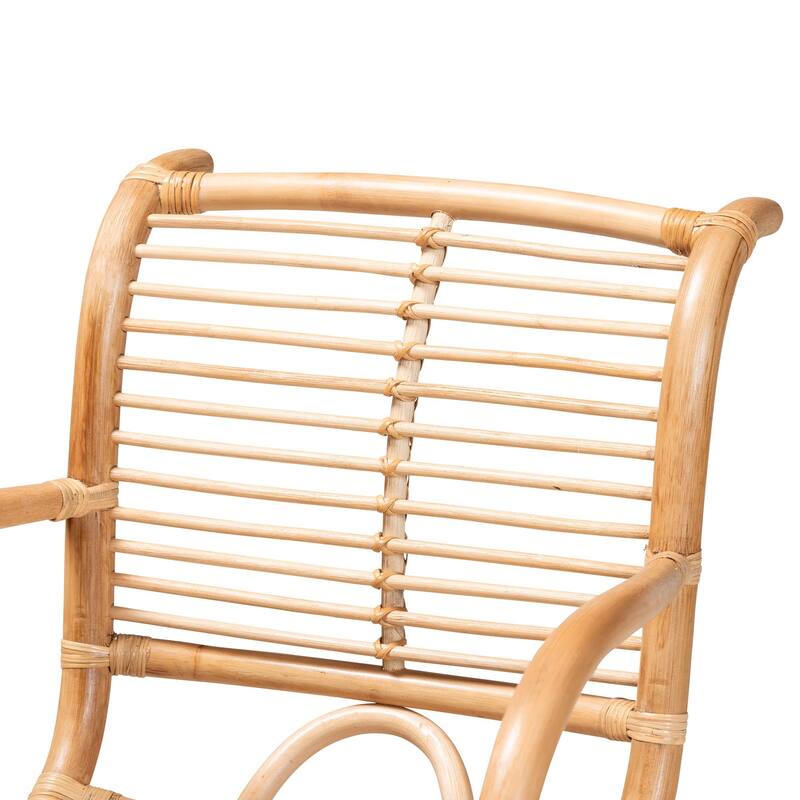bali & pari Seminyak Modern Bohemian Natural Rattan Lounge Chair