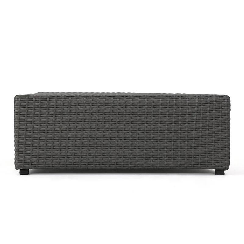 Roomfitters 8-Piece Outdoor Wicker Patio Sectional Set, Weather-Resistant Rattan Sofa with Cushions & Glass Coffee Table, Grey