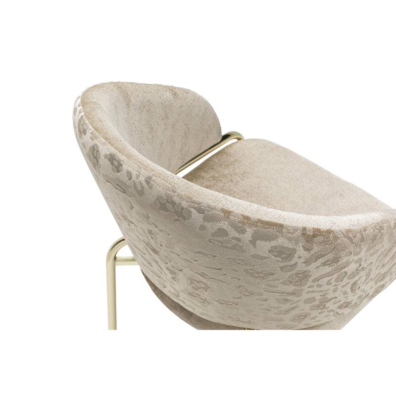 Onyx Chair With Gold Legs - Beige - 21 x 22.5 x 33.5