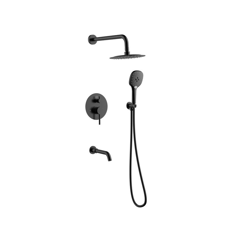 Elegant Lighting FAS-9002 George Shower Only Trim Package with 2.3 GPM - Matte Black