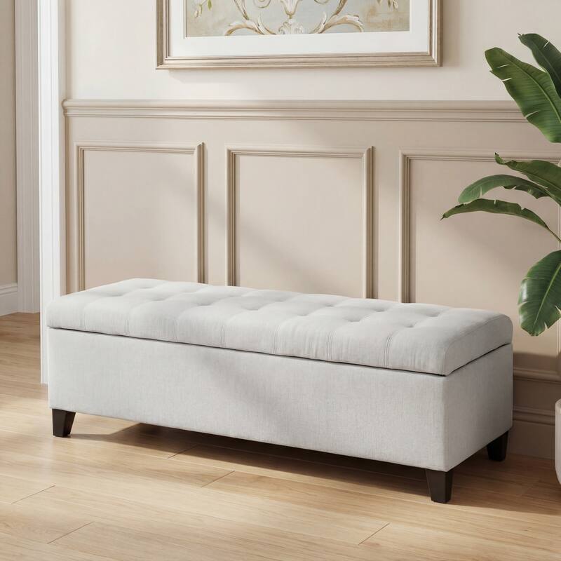Upholstered Storage Ottoman Bench for Bedroom, Entryway & Foot Rest