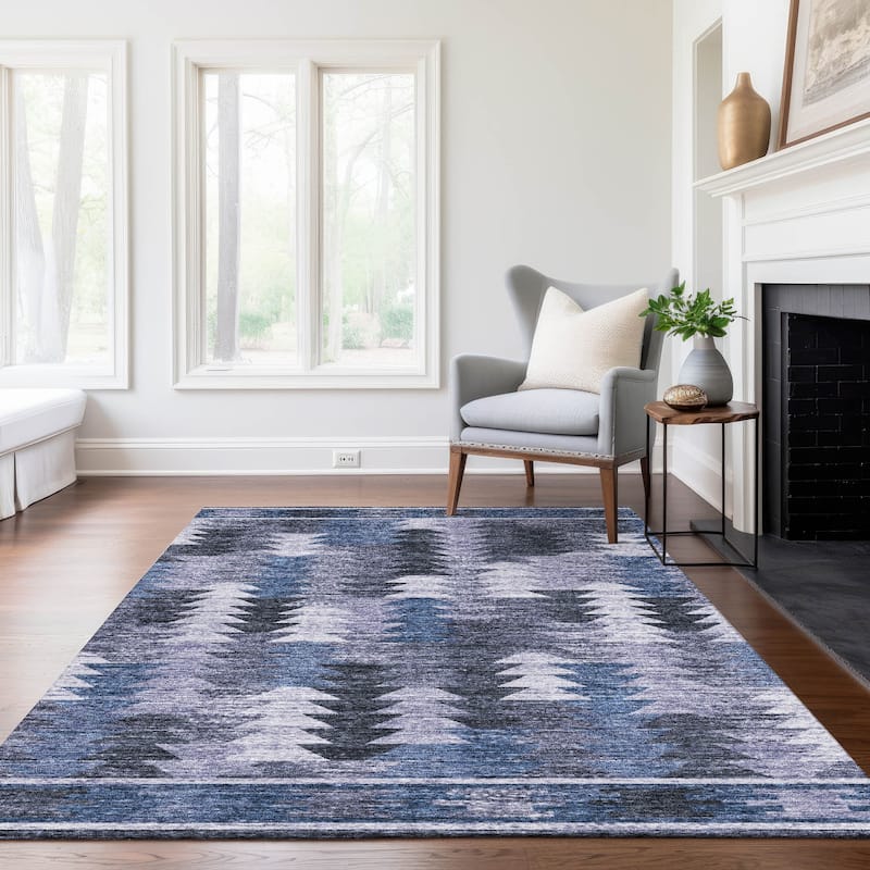 Machine Washable Indoor/ Outdoor Chantille Boho Moroccan Rug