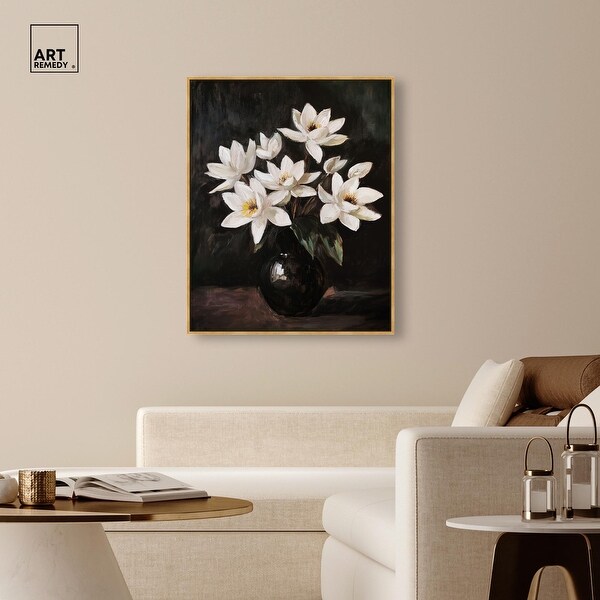 Chiaroscuro Flowers Canvas by Art Remedy - Bed Bath & Beyond