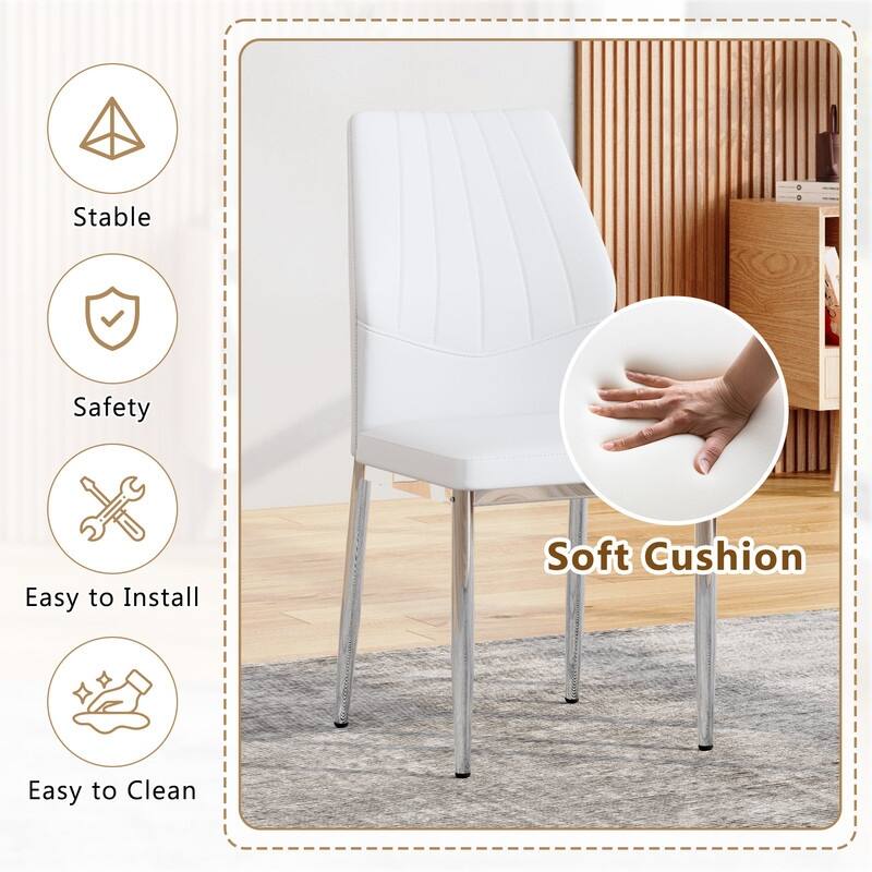 Ergonomic Dining Chair with PU Backrest - Comfort & Style for Modern Dining