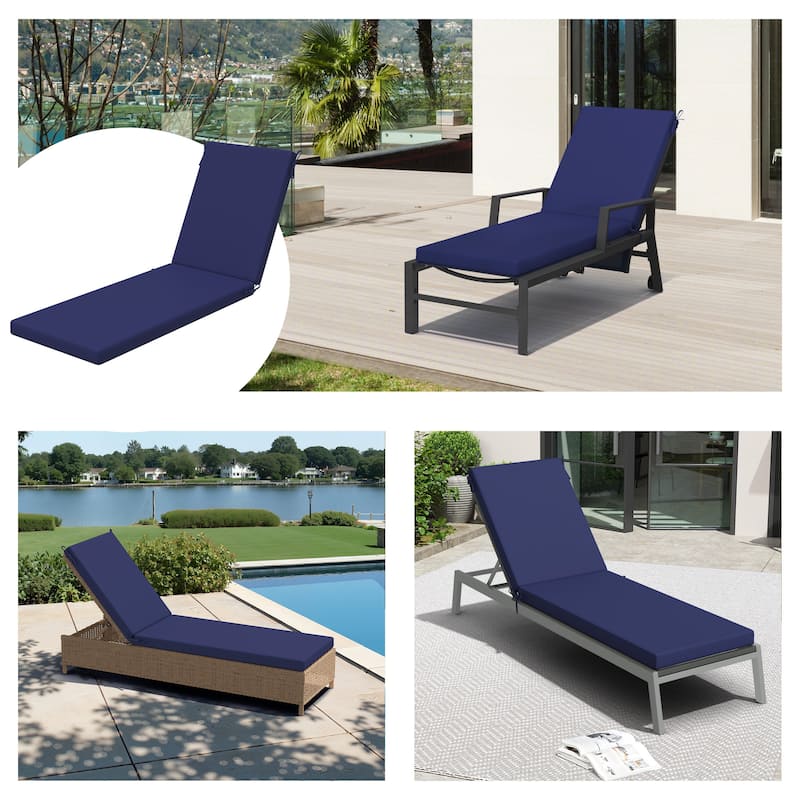 Outdoor Patio Chaise Lounge Cushion with Sunbrella