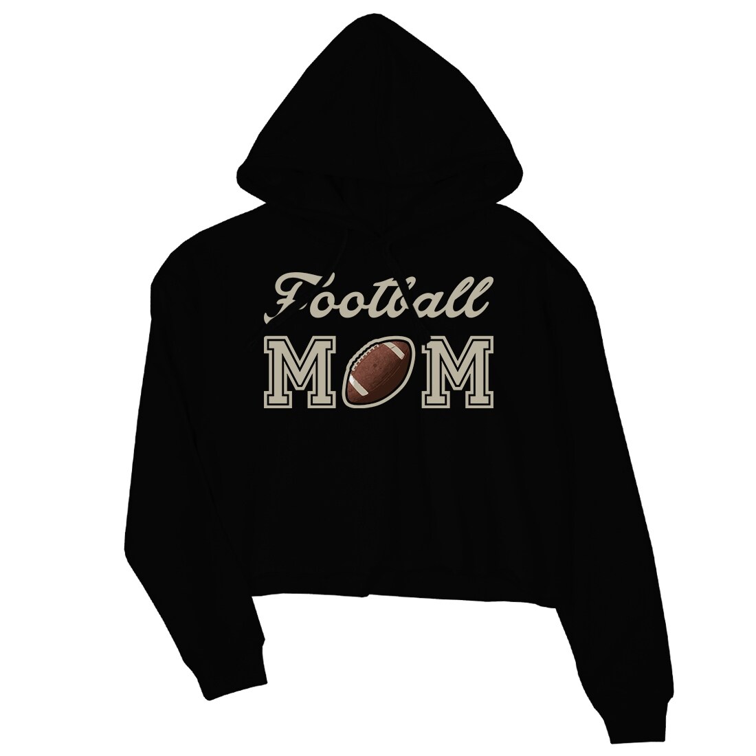 Shop Football Mom Womens Black Pullover Crop Hoodie Mother S Day
