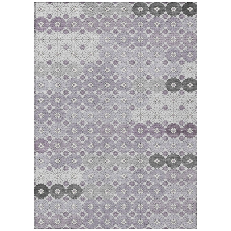 HomeRoots Floral Modern Rectangle Outdoor Rug