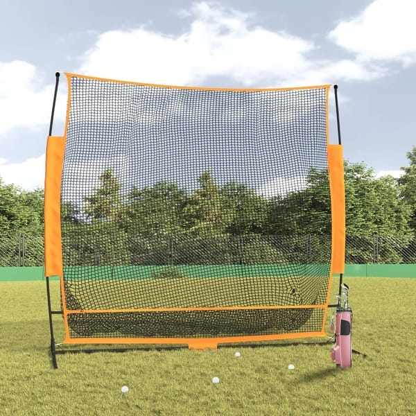 slide 2 of 9, vidaXL Golf Practice Net Black and Orange 84.6"x42.1"x85" Polyester
