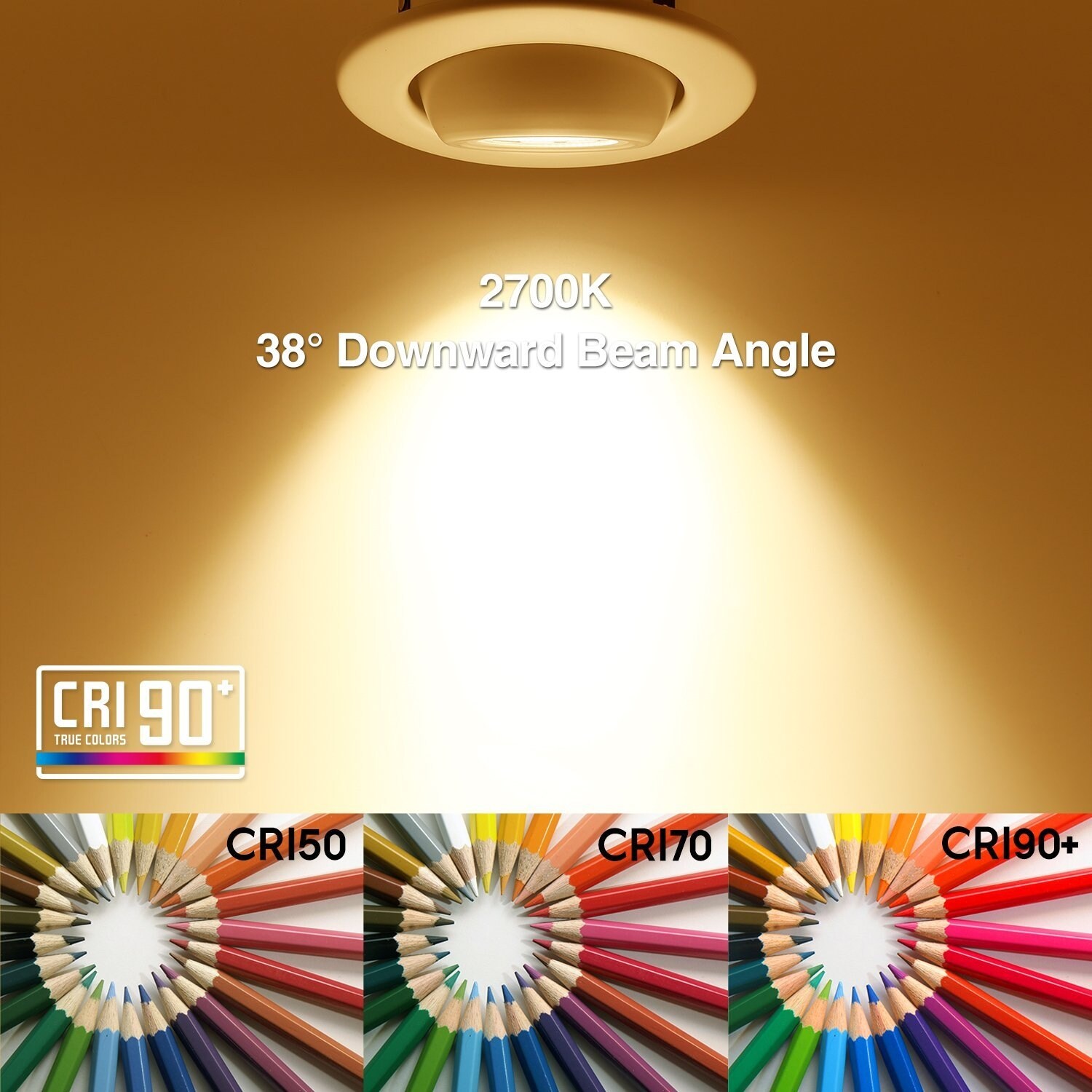 Torchstar High Cri 10w 5 6inch Gimbal Led Recessed Light Retrofit Kit 75w Equivalent Directional Led Ceiling Down Light Fits Recessed Can 2700k Warm White Energy Star Ul Classified Light Fixture Housing